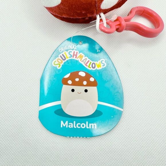 Squishmallows Malcolm the Mushroom Clip 3.5” New with tags Red with White Spots - Picture 3 of 3